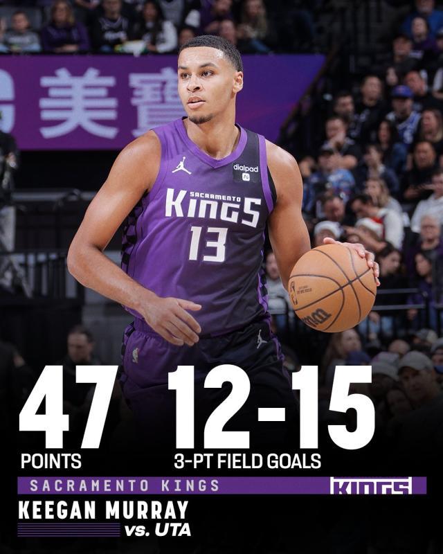 开云体育入口-12记三分超科比 11连中创历史！穆雷神准惊动库里